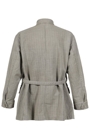 FADED STRIPE MOTORCYCLE JACKET / GRY