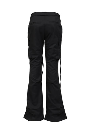 HEMLINE TUCK CARGO PANTS / BLK