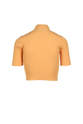 CROPPED RIB KNIT TOP / LIGHT SUNSET