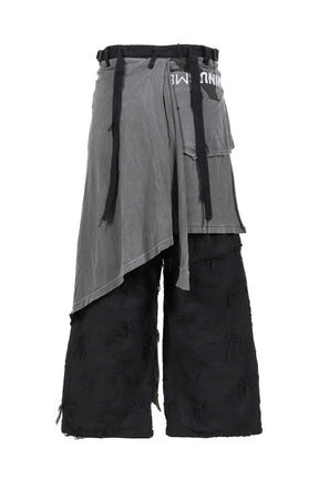 TWIST BUGGY JEAN BORO CRUST WITH WRAPPED / BLK