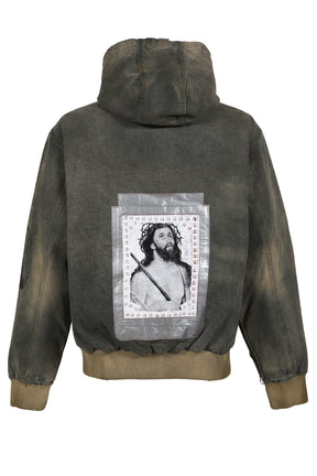 ENFANTS RICHES DÉPRIMÉS WAR STARTED HOODED WORK JACKET / CRUST OLV