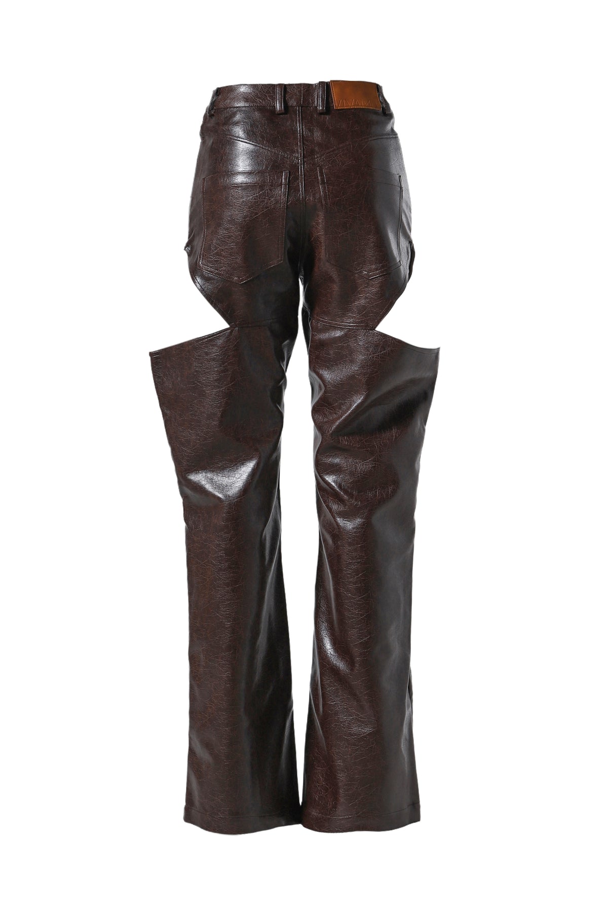 SIDE SLIT LEATHER PANTS