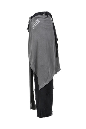 TWIST BUGGY JEAN BORO CRUST WITH WRAPPED / BLK