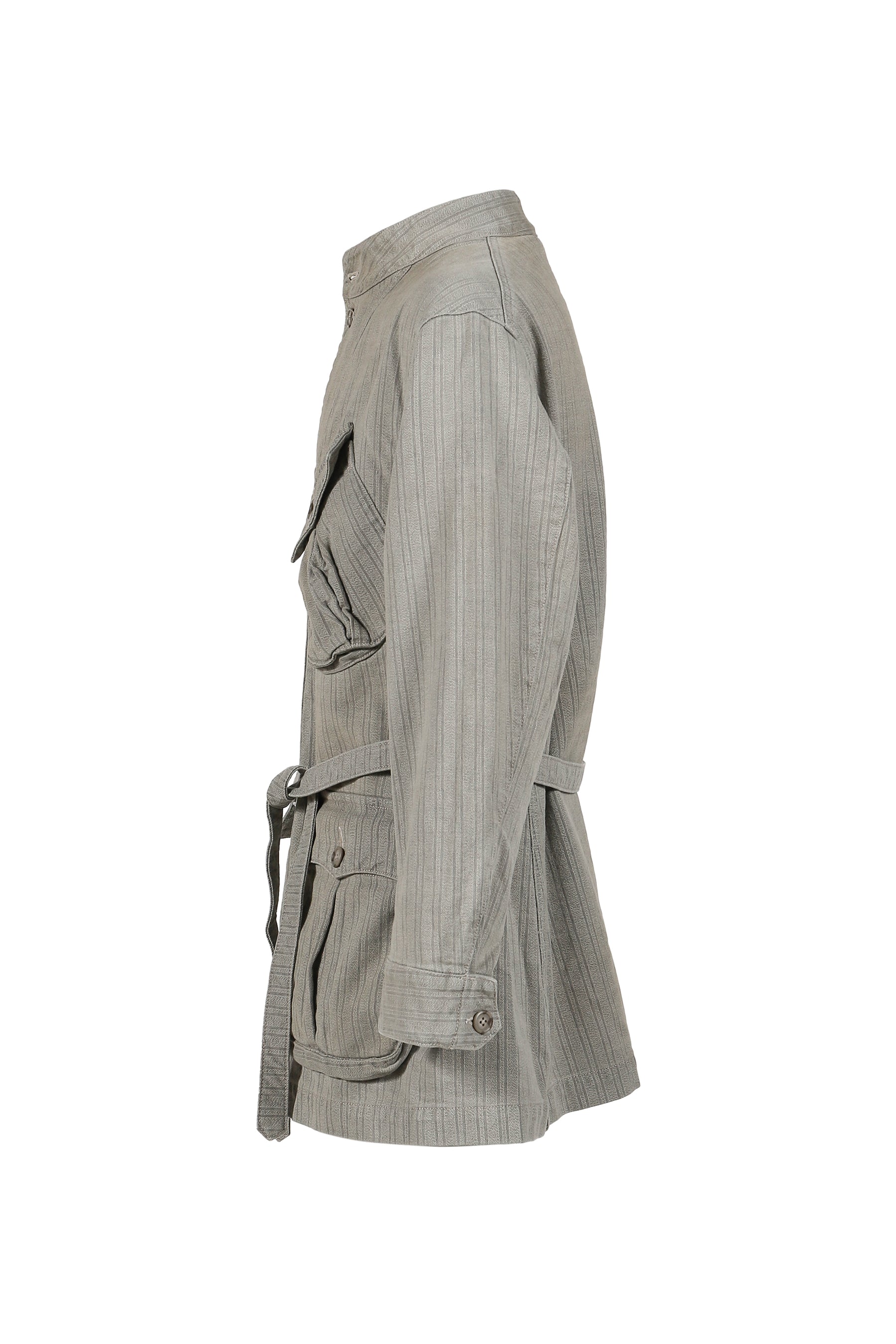 FADED STRIPE MOTORCYCLE JACKET / GRY