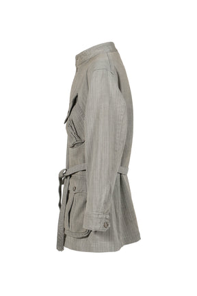 FADED STRIPE MOTORCYCLE JACKET / GRY