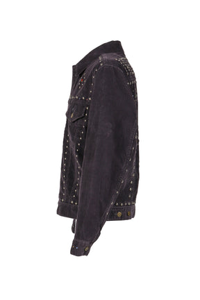 STUDDED JEAN JACKET - 14W CORDUROY / BLK 