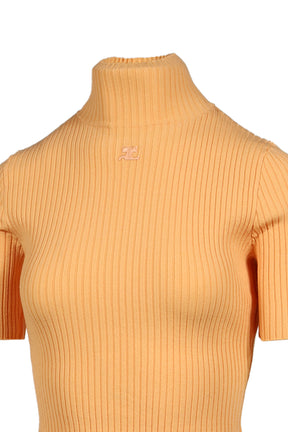 CROPPED RIB KNIT TOP / LIGHT SUNSET