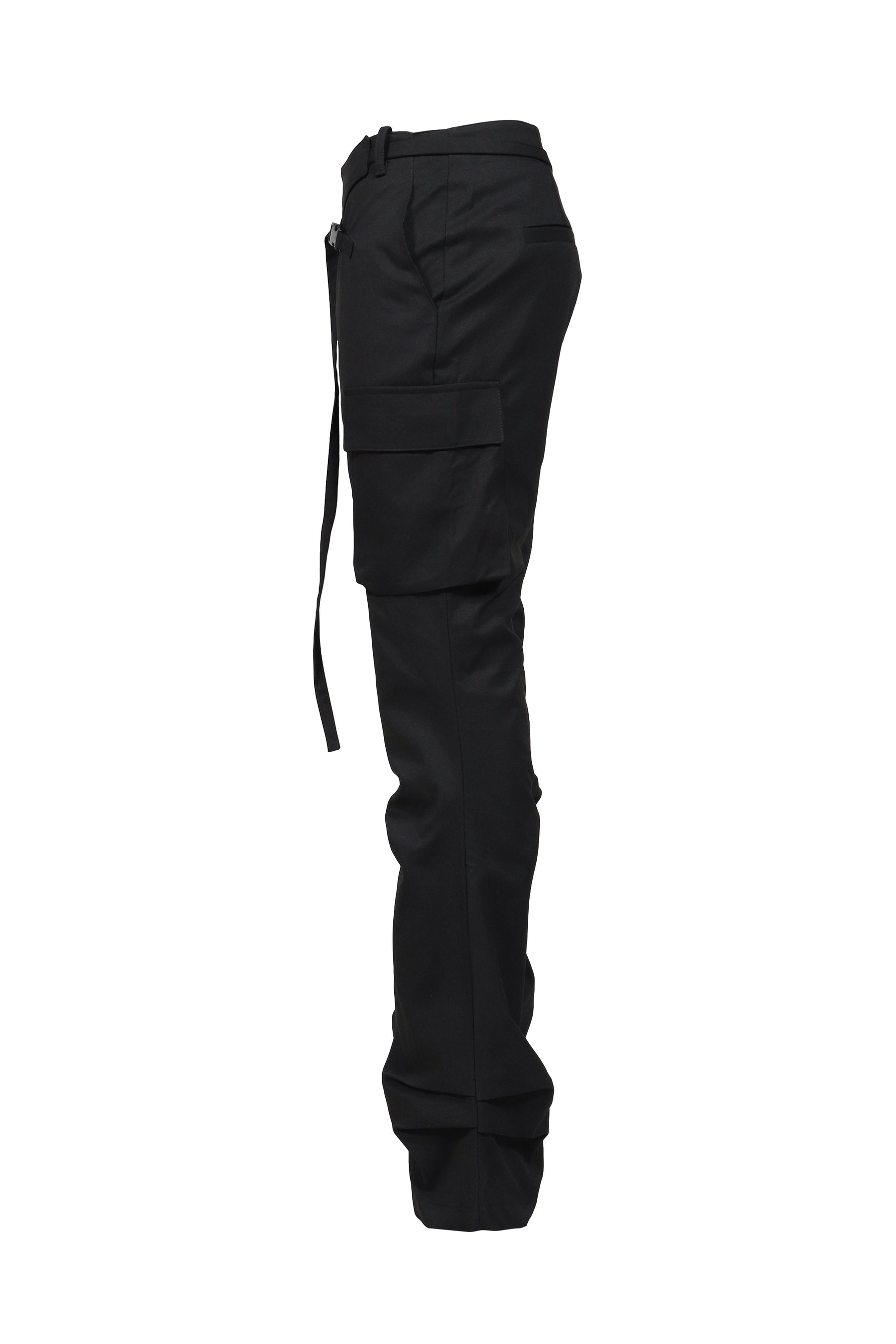 HEMLINE TUCK CARGO PANTS / BLK