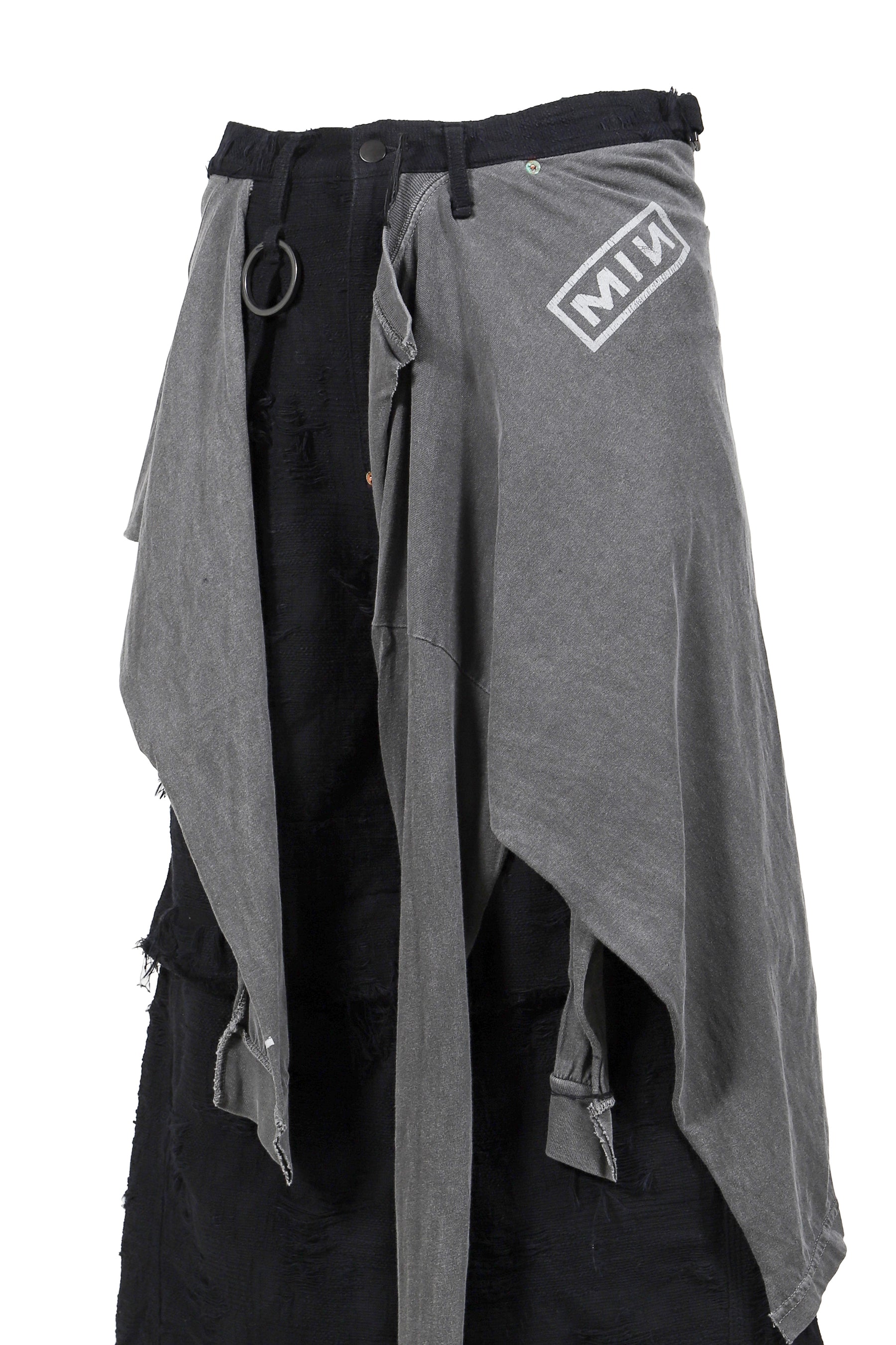 TWIST BUGGY JEAN BORO CRUST WITH WRAPPED / BLK