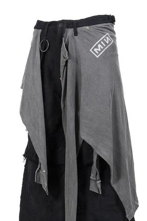 TWIST BUGGY JEAN BORO CRUST WITH WRAPPED / BLK