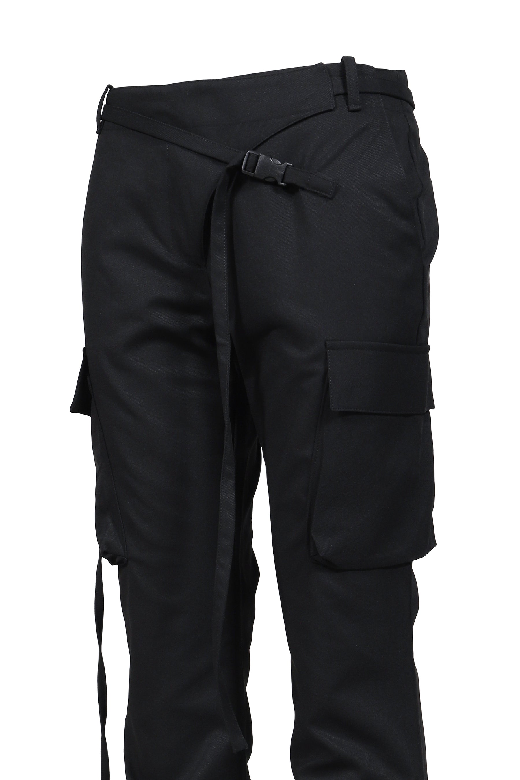 HEMLINE TUCK CARGO PANTS / BLK