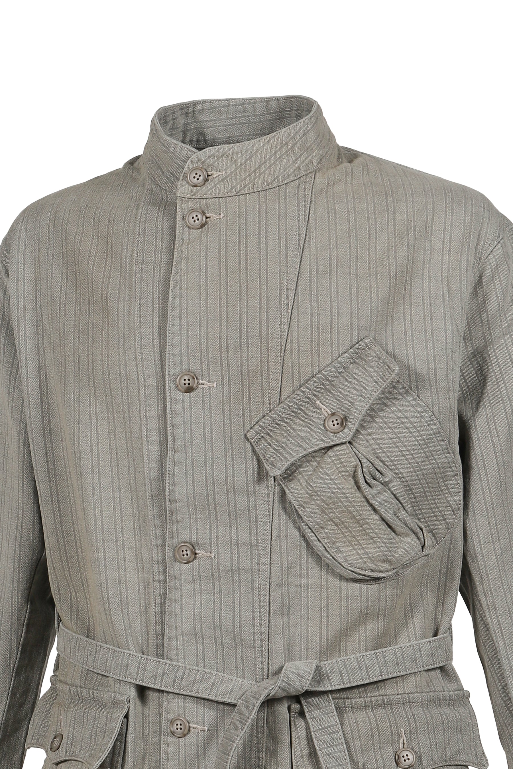 FADED STRIPE MOTORCYCLE JACKET / GRY