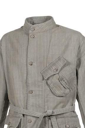 FADED STRIPE MOTORCYCLE JACKET / GRY