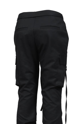 HEMLINE TUCK CARGO PANTS / BLK
