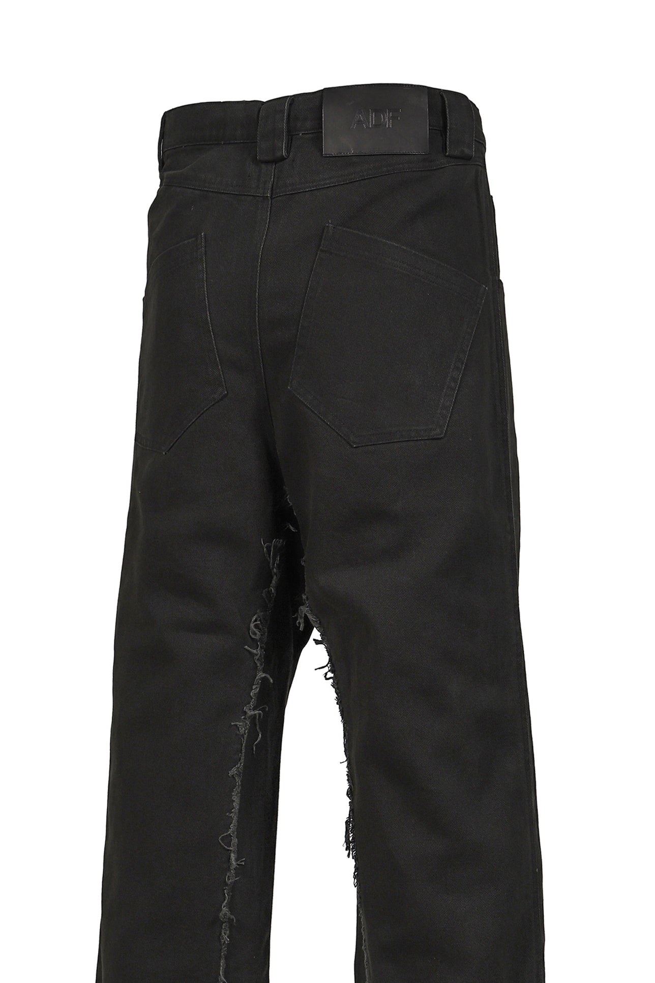 RAW EDGE BAGGY JEANS / WASHED BLK
