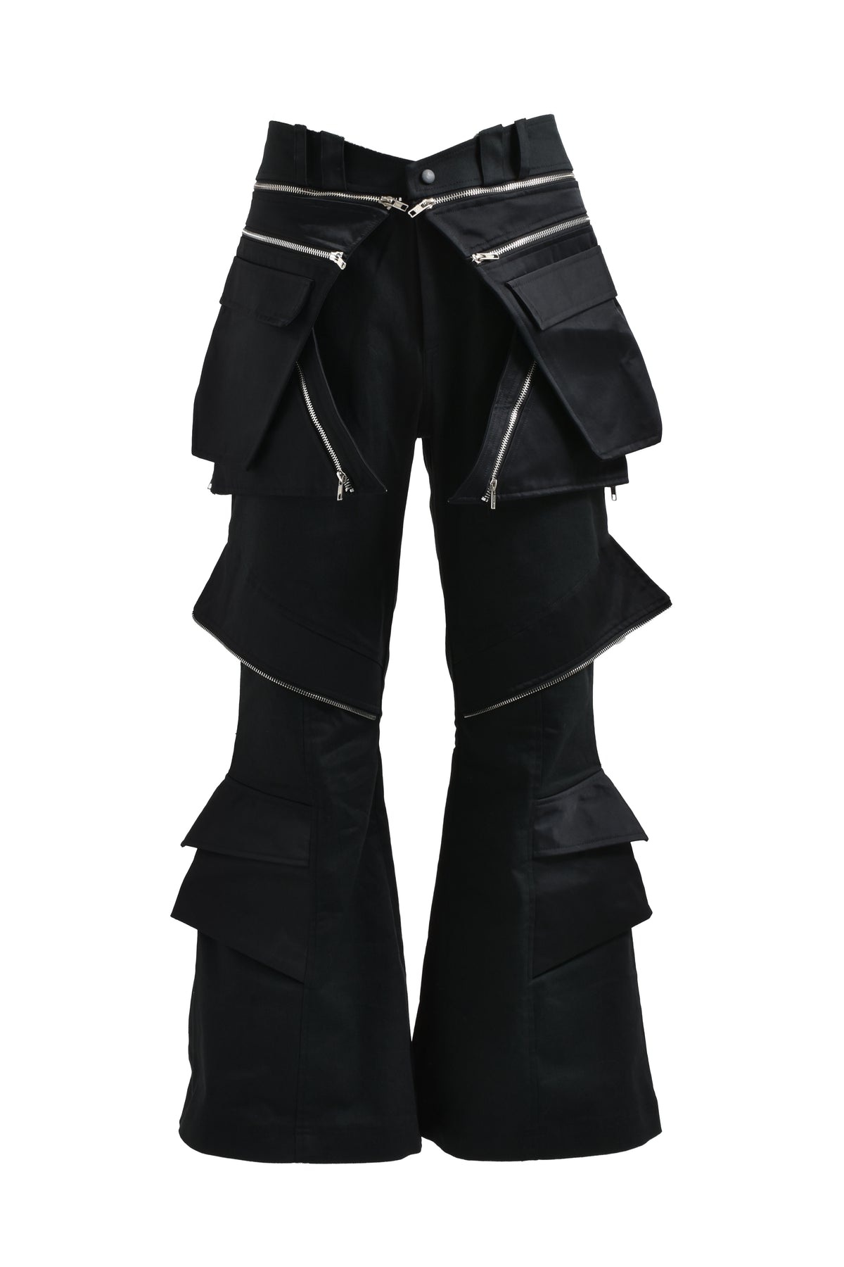 XNGINE'ZIP LAYERED FLARE PANTS / NYLON