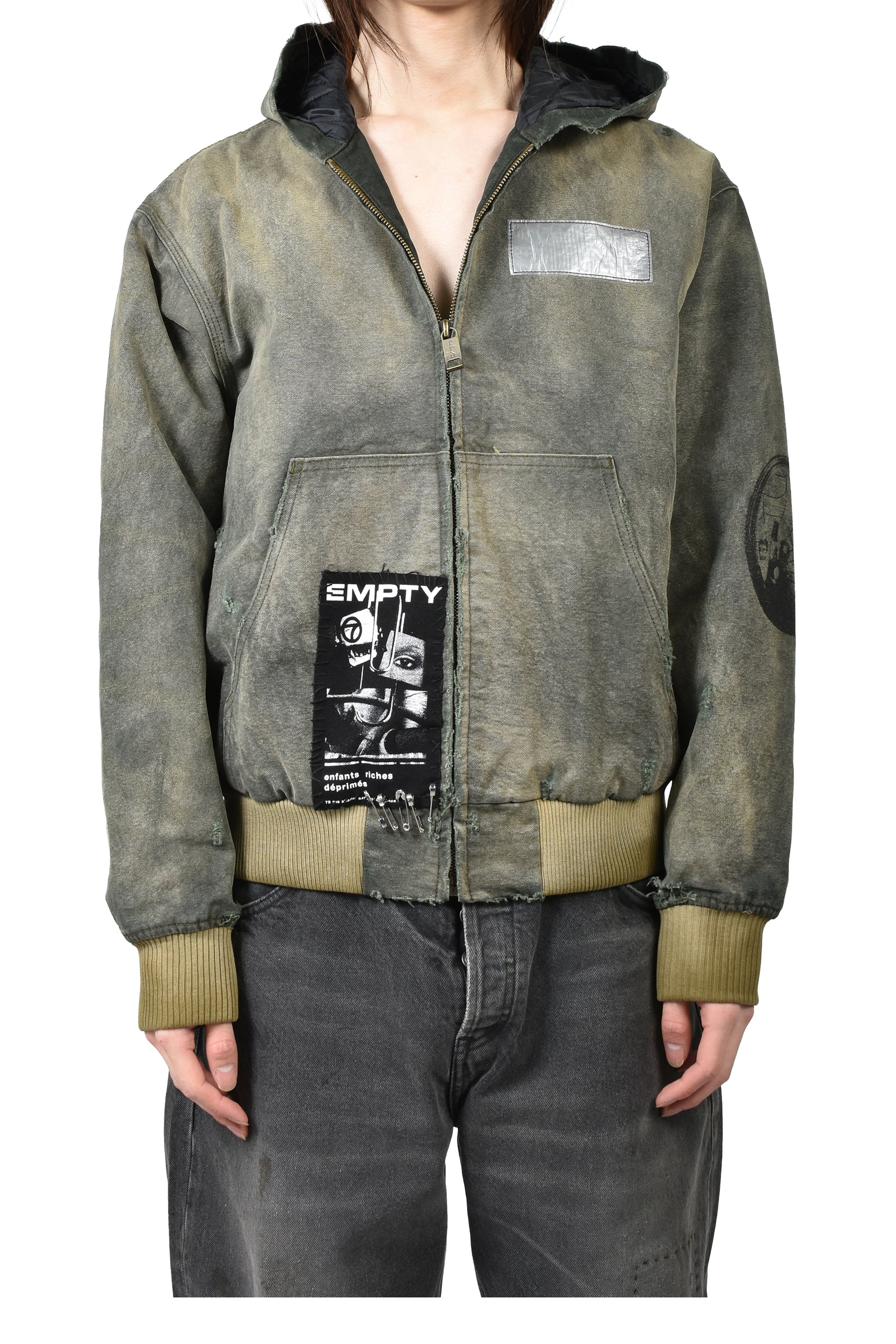 ENFANTS RICHES DÉPRIMÉS WAR STARTED HOODED WORK JACKET / CRUST OLV
