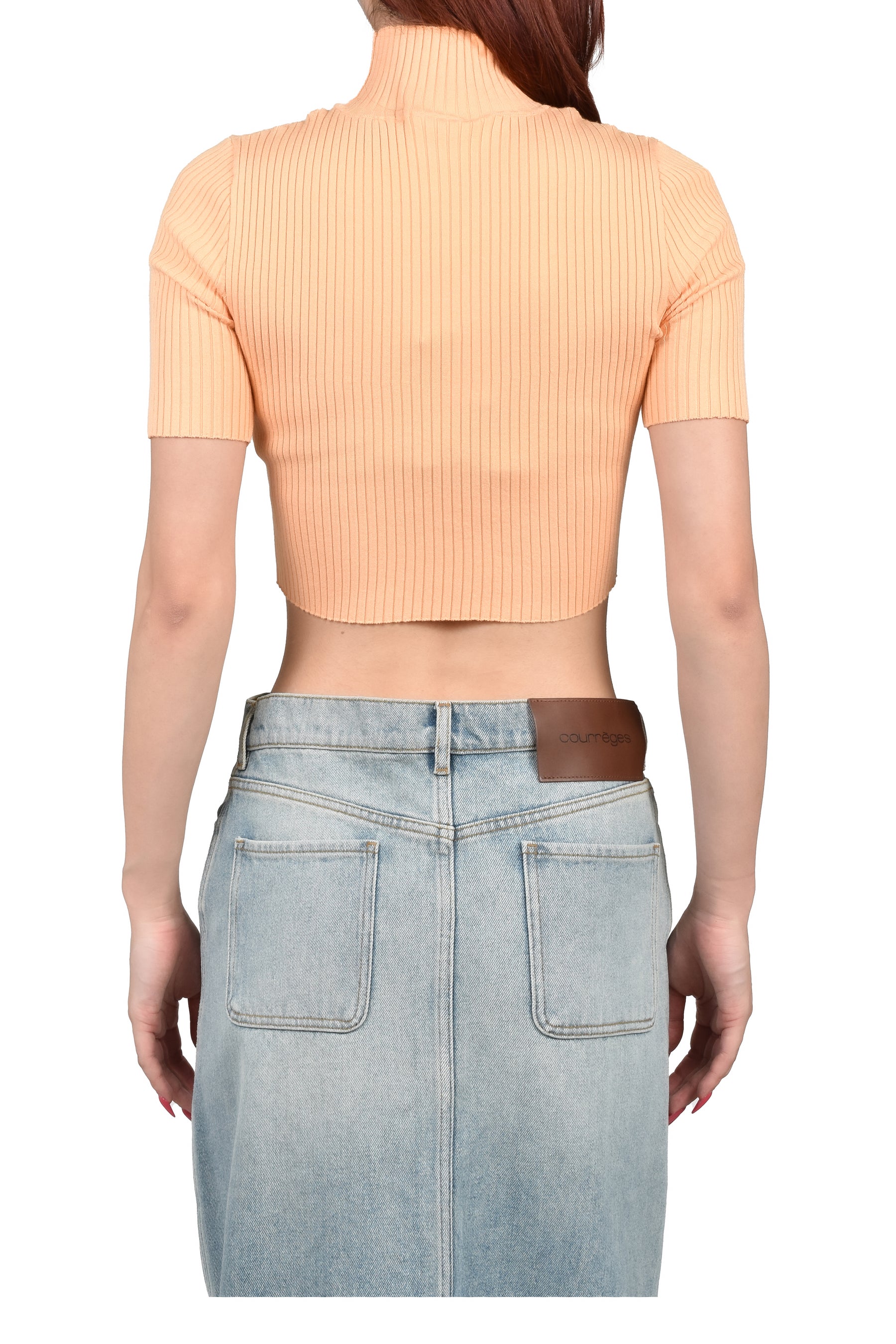 CROPPED RIB KNIT TOP / LIGHT SUNSET