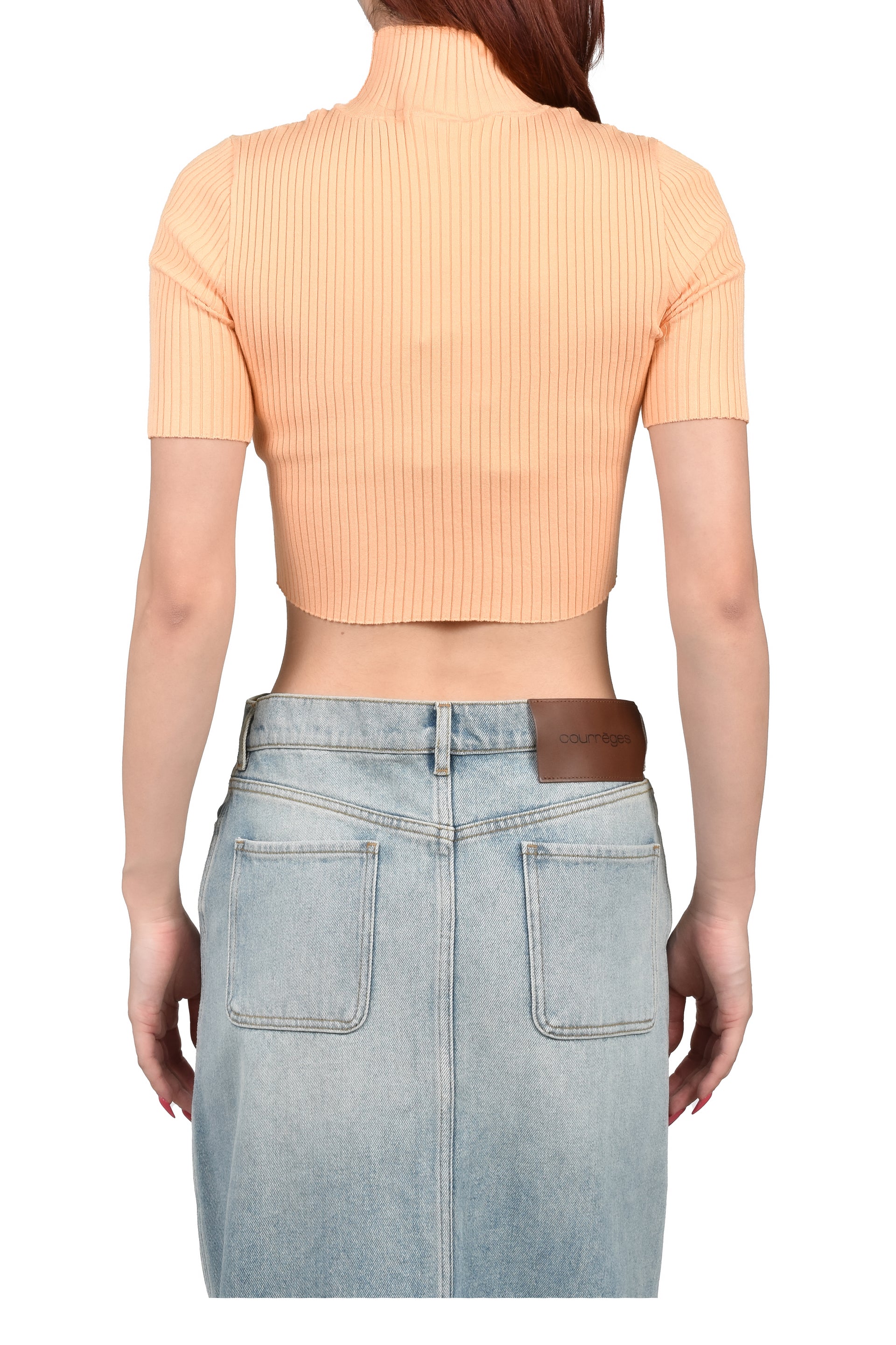 CROPPED RIB KNIT TOP / LIGHT SUNSET