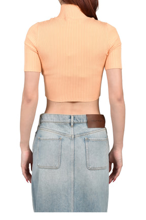 CROPPED RIB KNIT TOP / LIGHT SUNSET