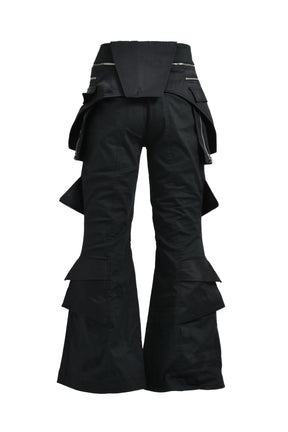 XNGINE'ZIP LAYERED FLARE PANTS / NYLON