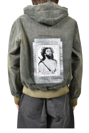 ENFANTS RICHES DÉPRIMÉS WAR STARTED HOODED WORK JACKET / CRUST OLV