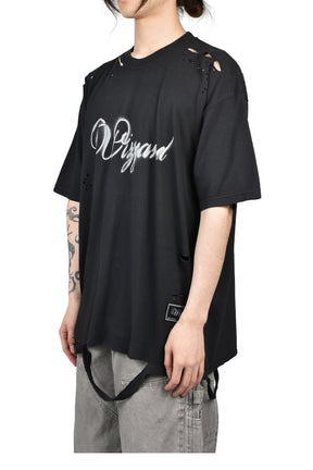 DISTRESSED GRAPHIC T-SHIRT / BLK