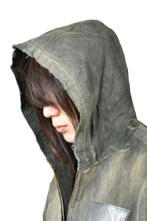 ENFANTS RICHES DÉPRIMÉS WAR STARTED HOODED WORK JACKET / CRUST OLV