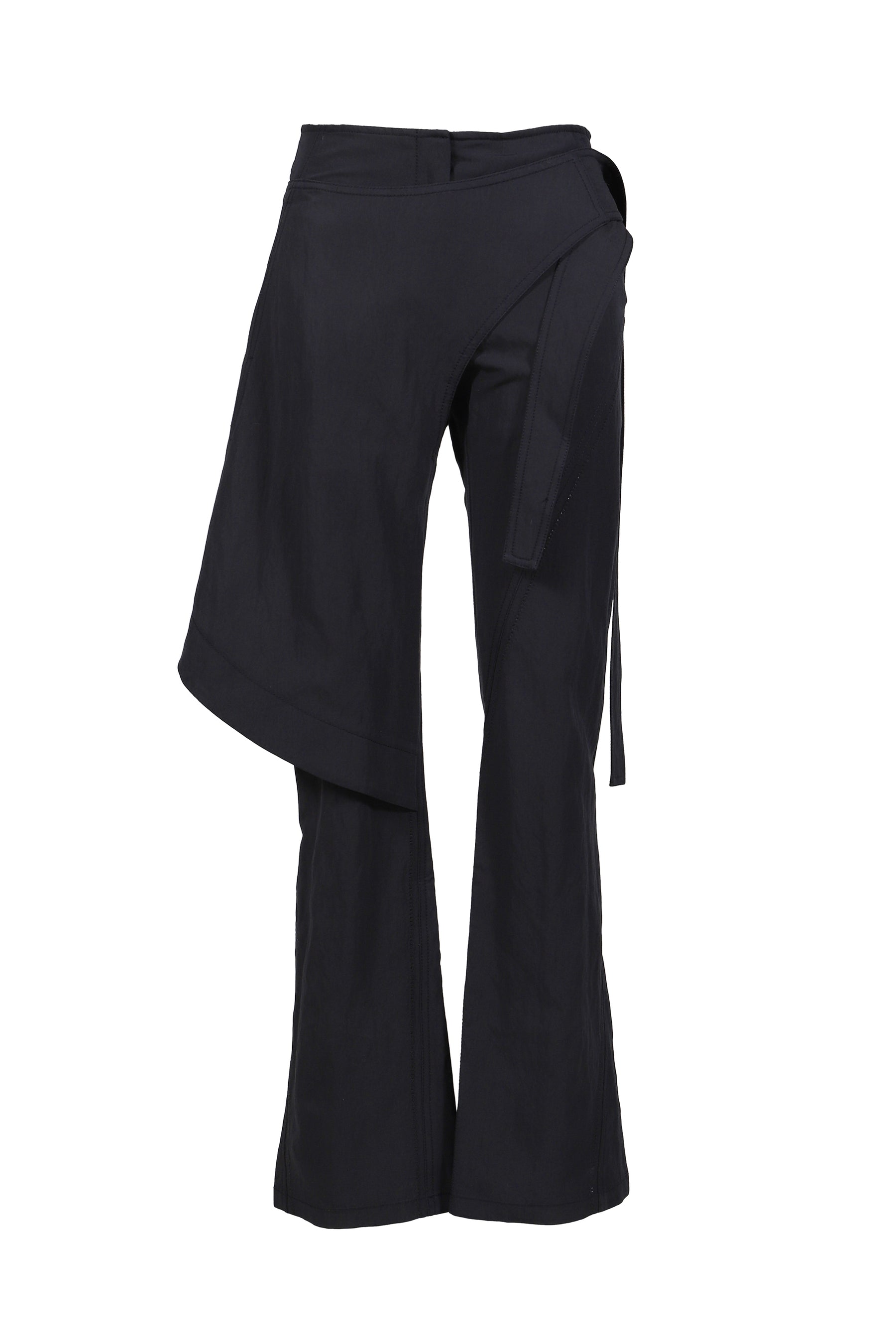 Hyein Seo ヘインソ SS26 WRAP PANTS W/ MACRAME BELT / BLK - NUBIAN
