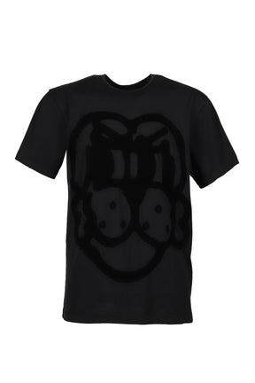 FLOCKED PUP SS TEE / BLACK