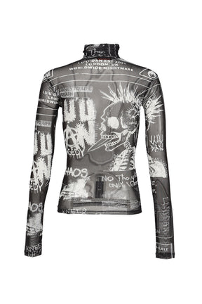 MASKED MESH TOP / PUNK FLYER