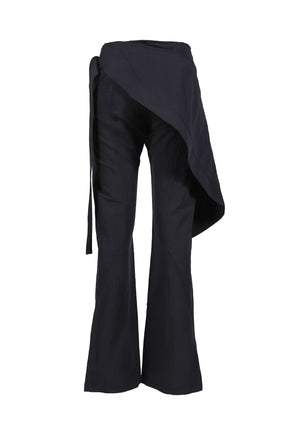 WRAP PANTS W/ MACRAME BELT / BLK