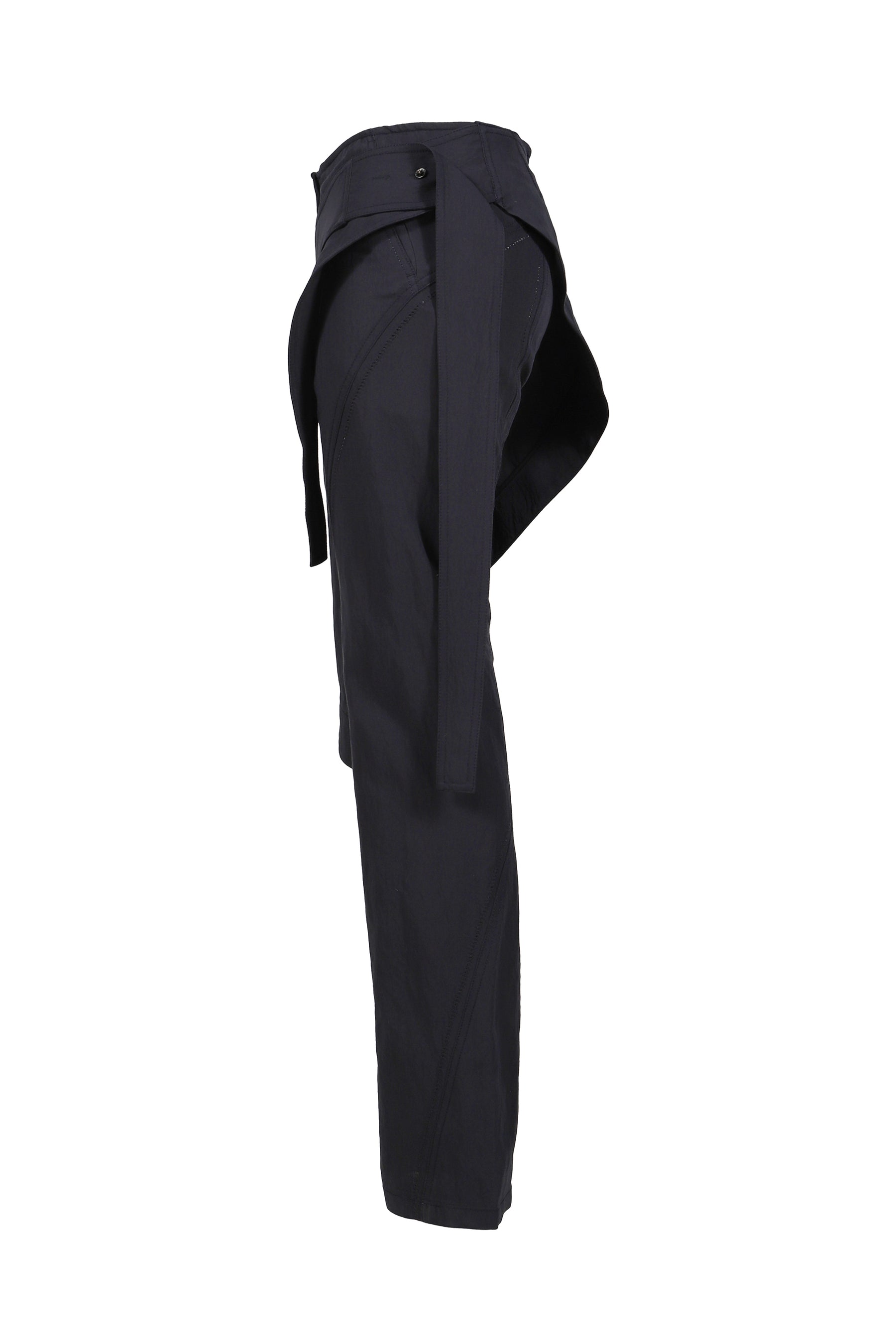 WRAP PANTS W/ MACRAME BELT / BLK