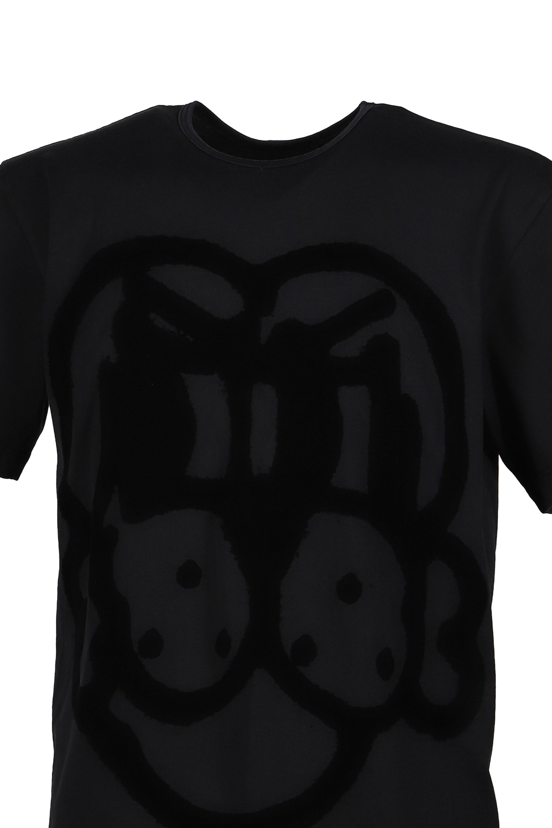 FLOCKED PUP SS TEE / BLACK