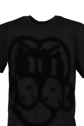 FLOCKED PUP SS TEE / BLACK