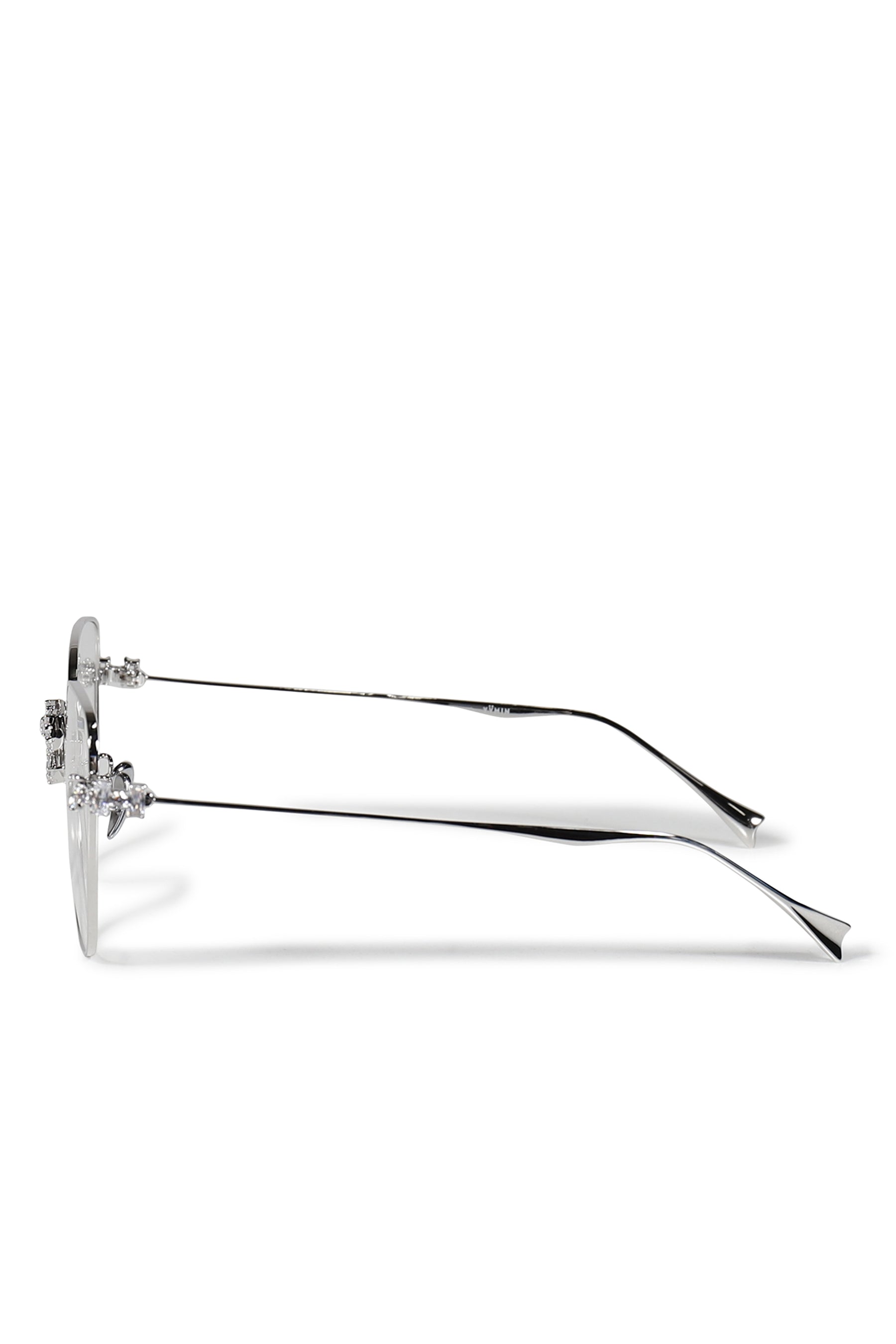 BOWKNOT DECORATION LARGE FRAME GLASSES / SIL