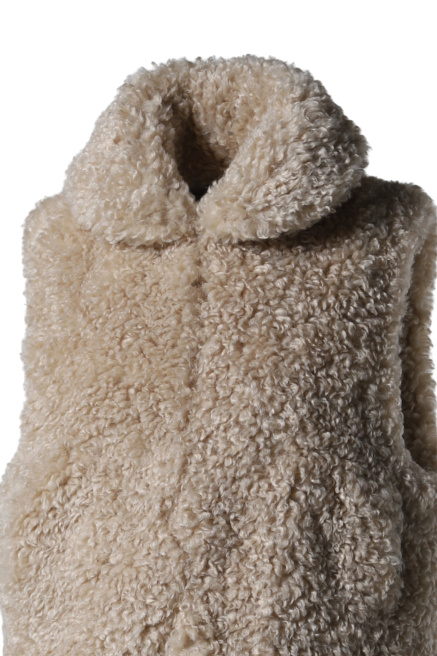 ECO FUR SHORT LENGTH VEST - SOLID / BEG