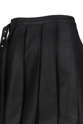 WAXED WRAP SKIRT / BLACK