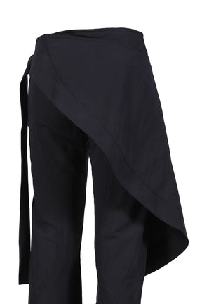 WRAP PANTS W/ MACRAME BELT / BLK