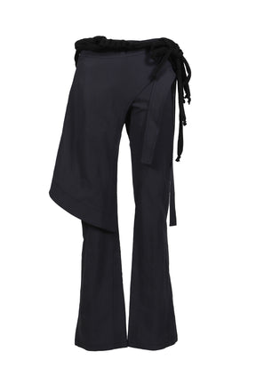 WRAP PANTS W/ MACRAME BELT / BLK