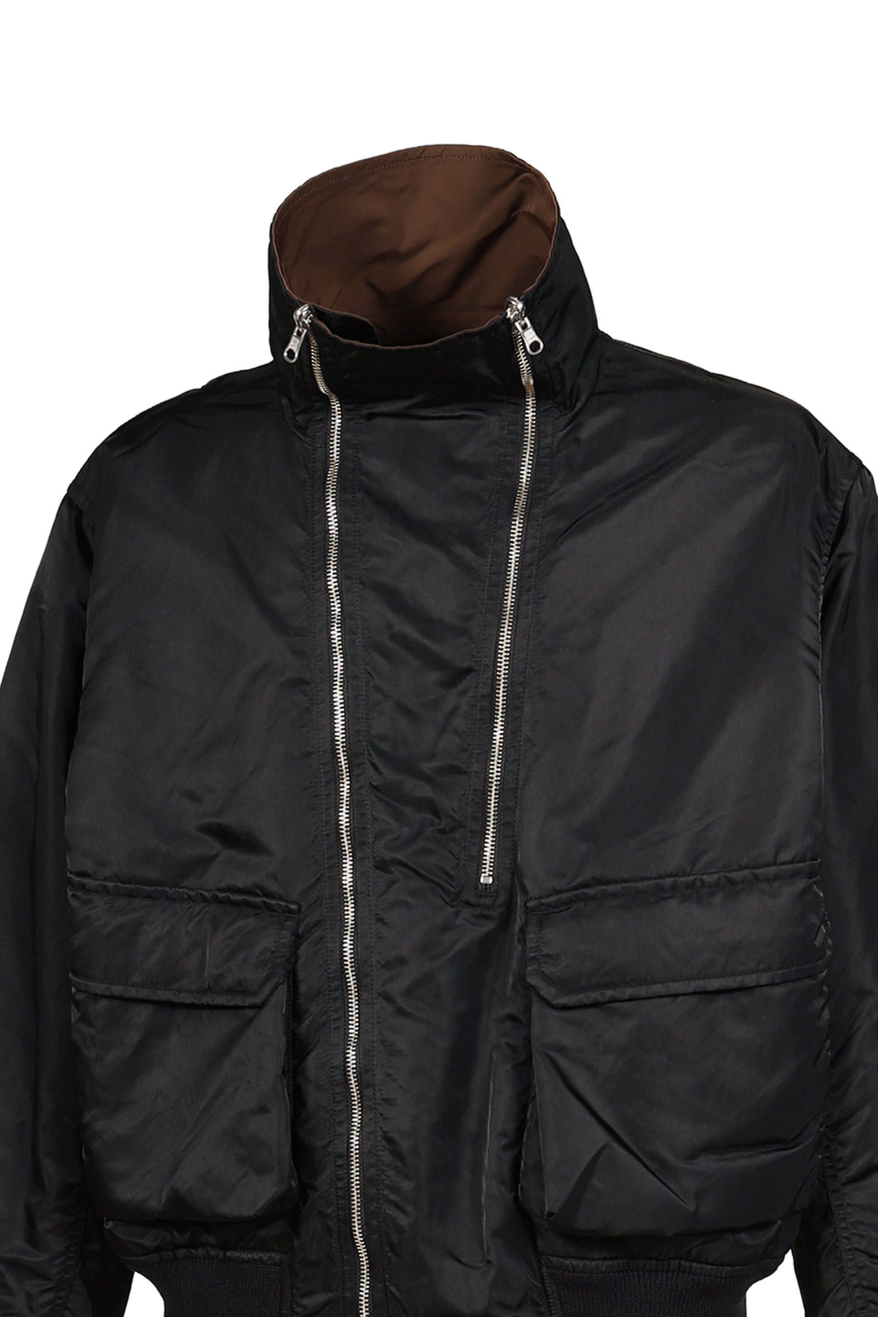 NYLON TWILL REVERSIBLE BLOUSON / BLK