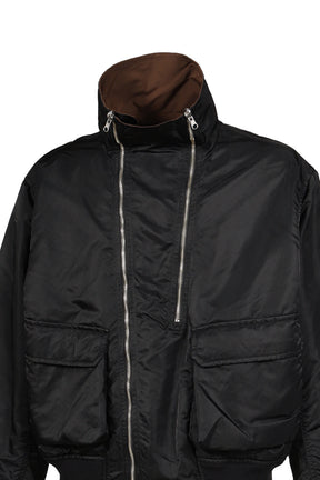 NYLON TWILL REVERSIBLE BLOUSON / BLK