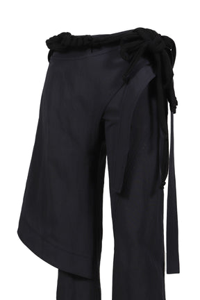 WRAP PANTS W/ MACRAME BELT / BLK