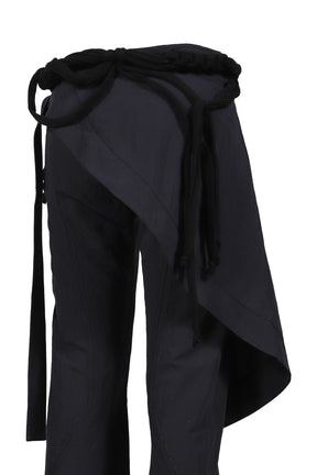 WRAP PANTS W/ MACRAME BELT / BLK
