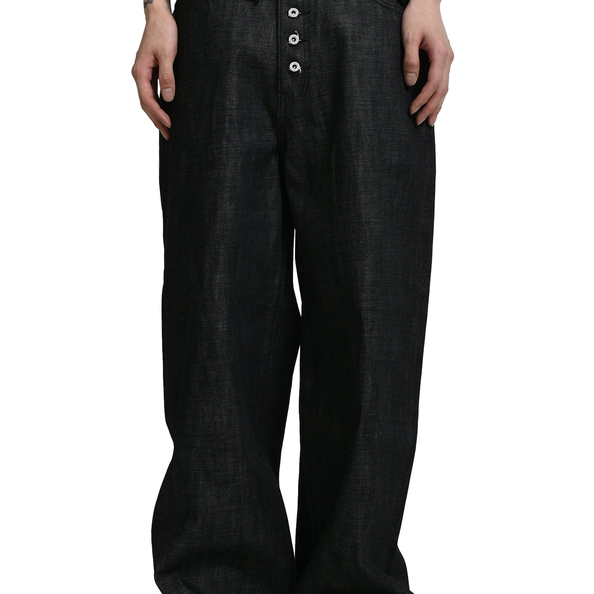 NO/FAITH STUDIOS SS26 RAW DENIM JAPANESE LOOSE FIT / BLK - NUBIAN