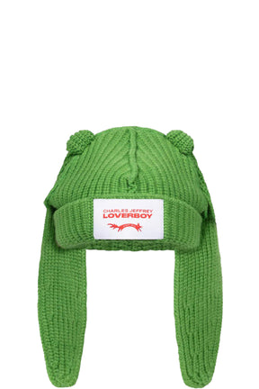 CHUNKY RABBIT BEANIE / GREEN