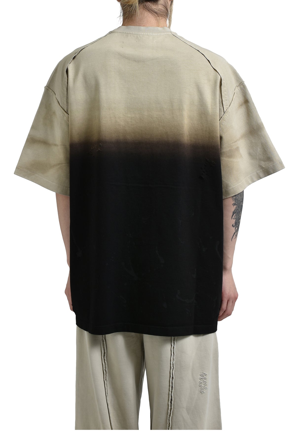 GRADIENT WASHED OVERSIZED T-SHIRT / BLK