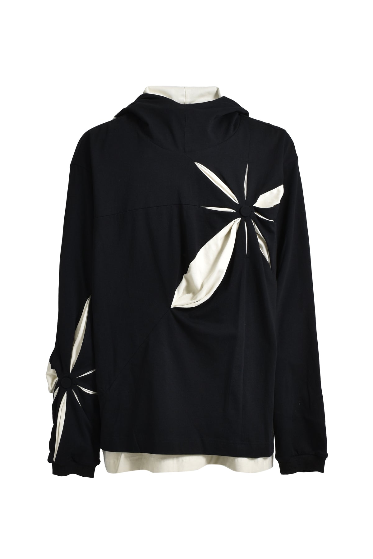 ORIGAMI LONG HOODIE / BLK