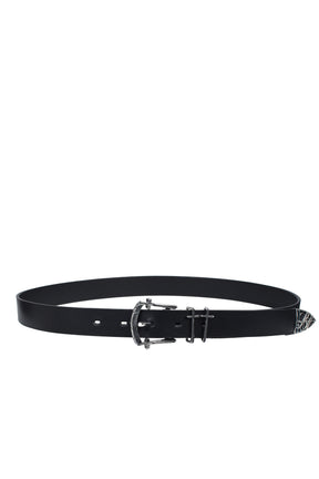 CRACKED CROSS BELT / BLK