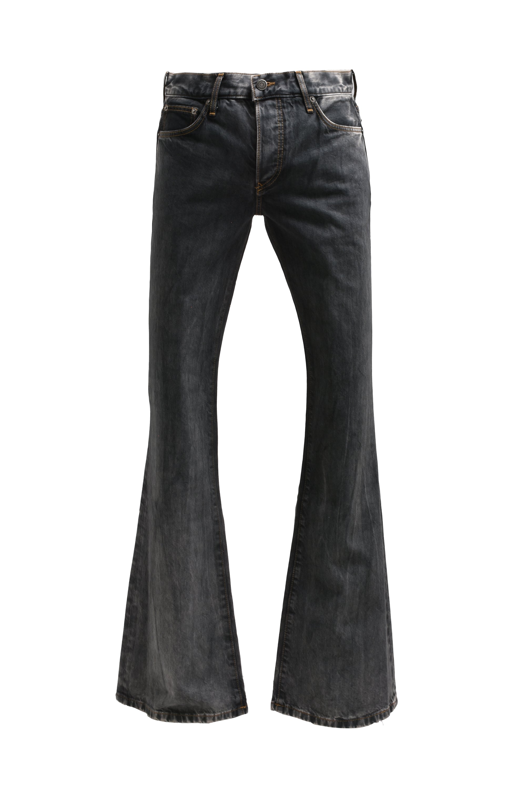 Coût De La Liberté クードゥラリベルテ SS24 JIMMY / ECRU-TWILL FLARE PANTS / OZONE  BLK - NUBIAN